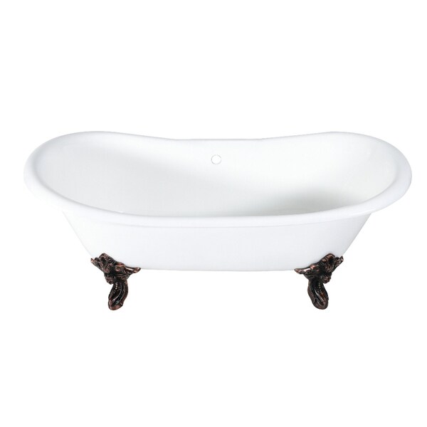 Aqua Eden Clawfoot Bathtubs, 71.63 L, 29.75 W, White/Oil Rubbed Bronze, Cast Iron VCTNDS7231NL5 - main